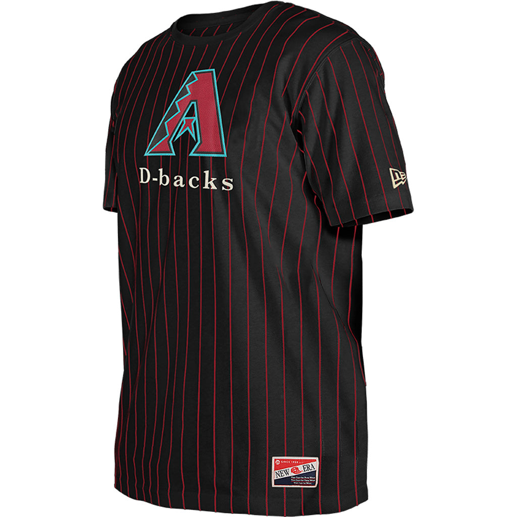 MLB Arizona Diamondbacks New Era Striped Jersey T-Shirt - Black