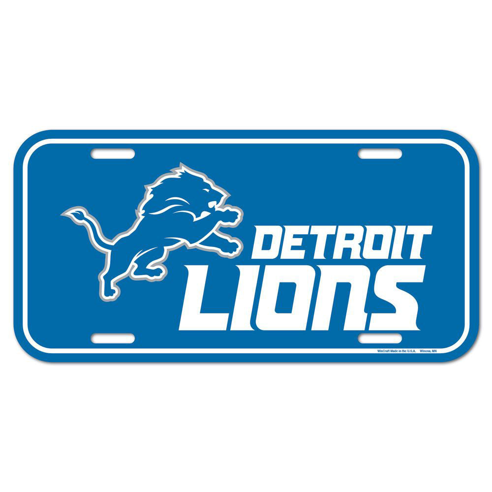 NFL Detroit Lions WinCraft Logo Plastic License Plate