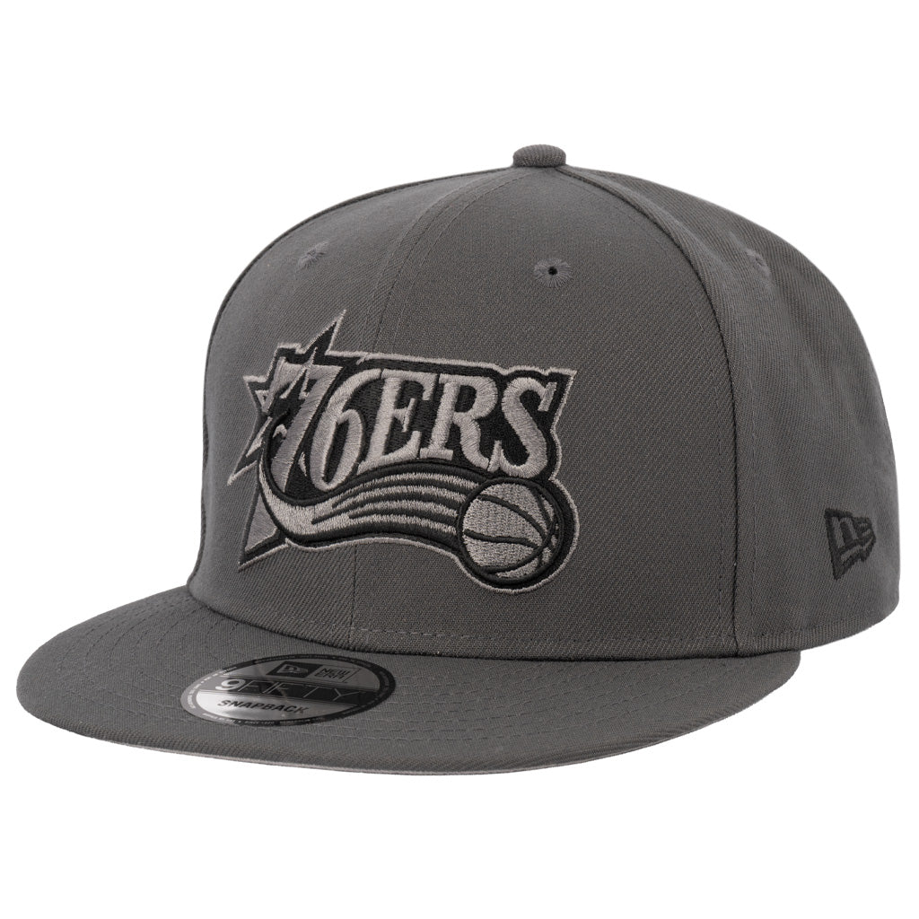 NBA Philadelphia 76ers New Era Gray Prestige 9FIFTY Snapback Hat - Graphite