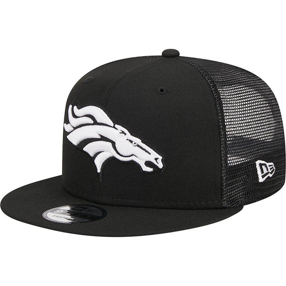 NFL Denver Broncos New Era Black & White 9FIFTY Snapback Trucker Hat - Black
