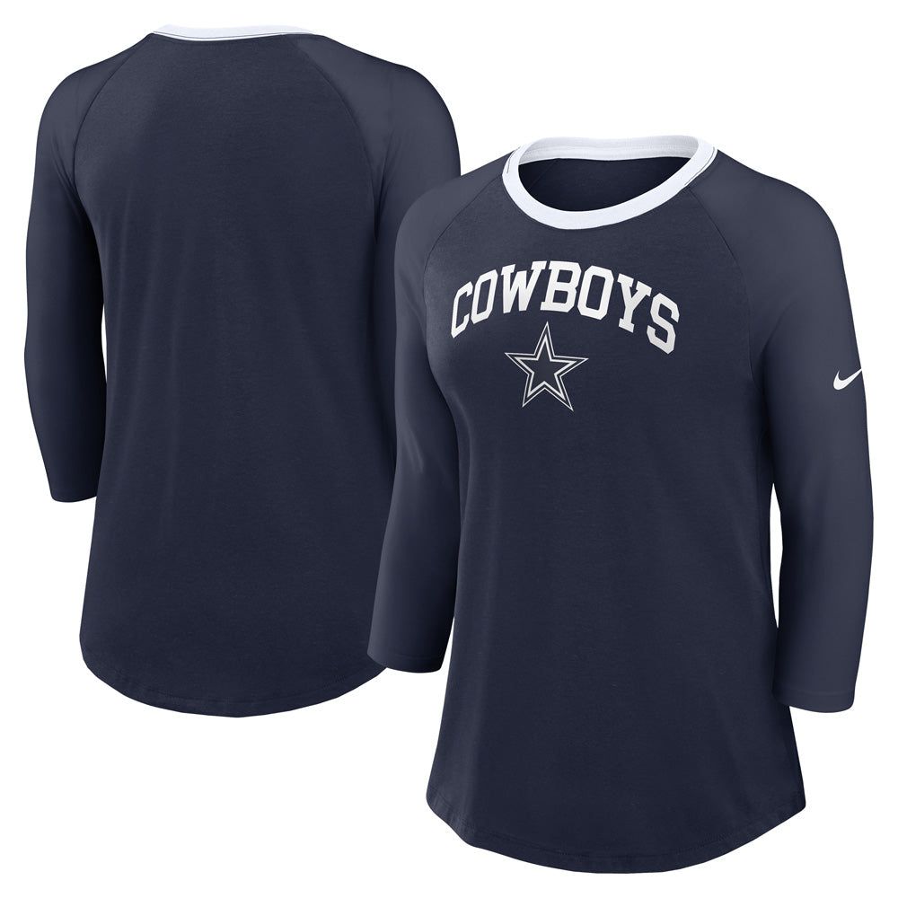 NFL Dallas Cowboys Women&#39;s Nike Fashion 3/4 Sleeve T-Shirt - Navy