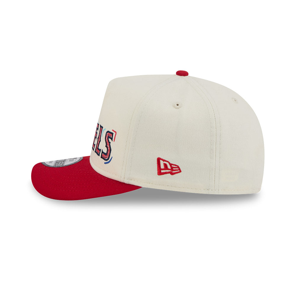 MLB Los Angeles Angels New Era Scribble 9FIFTY A-Frame Snapback Hat - Cream