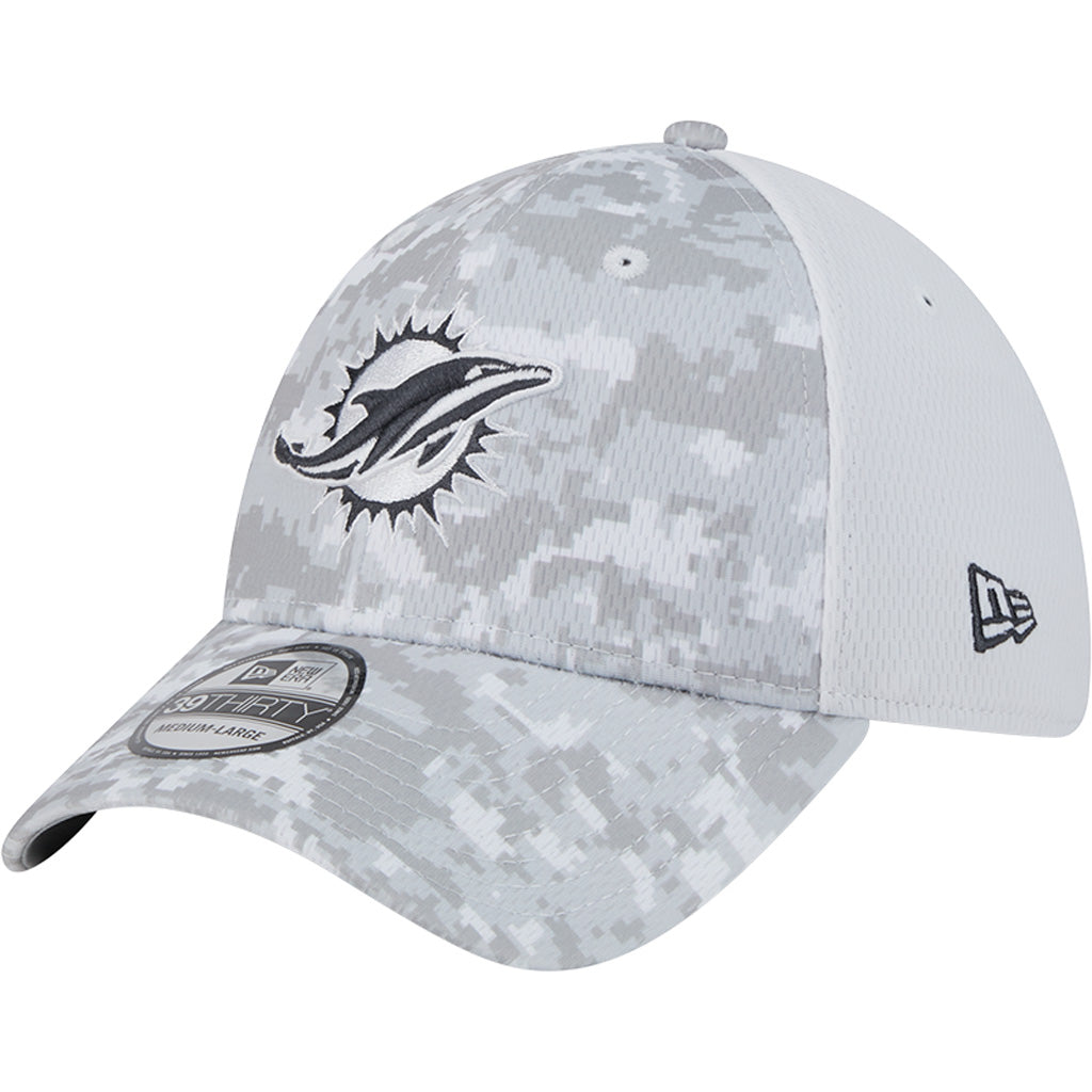 NFL Miami Dolphins New Era 2024 Salute to Service 39THIRTY Flex Fit Hat - White