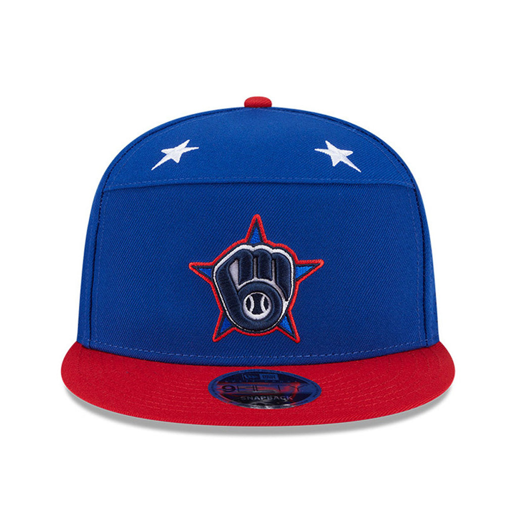 MLB Milwaukee Brewers New Era 2025 All Star Game Workout 9FIFTY Split Panel Snapback Hat - Blue