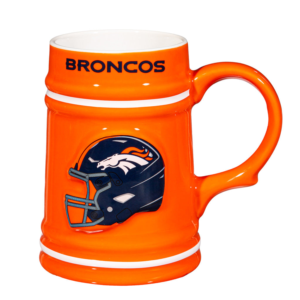 NFL Denver Broncos Evergreen 24oz Ceramic Stein Cup - Orange
