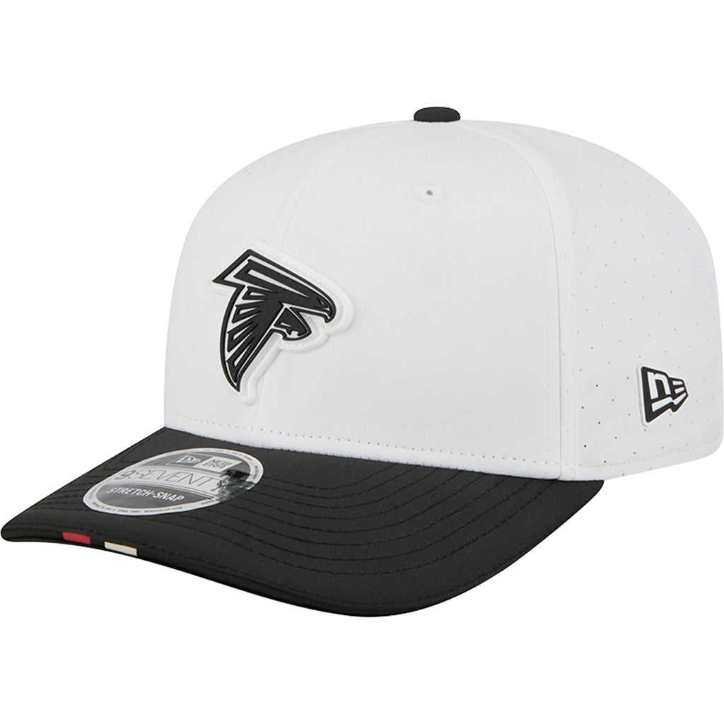 NFL Atlanta Falcons New Era 2025 Training 9SEVENTY Stretch-Snapback Hat - White