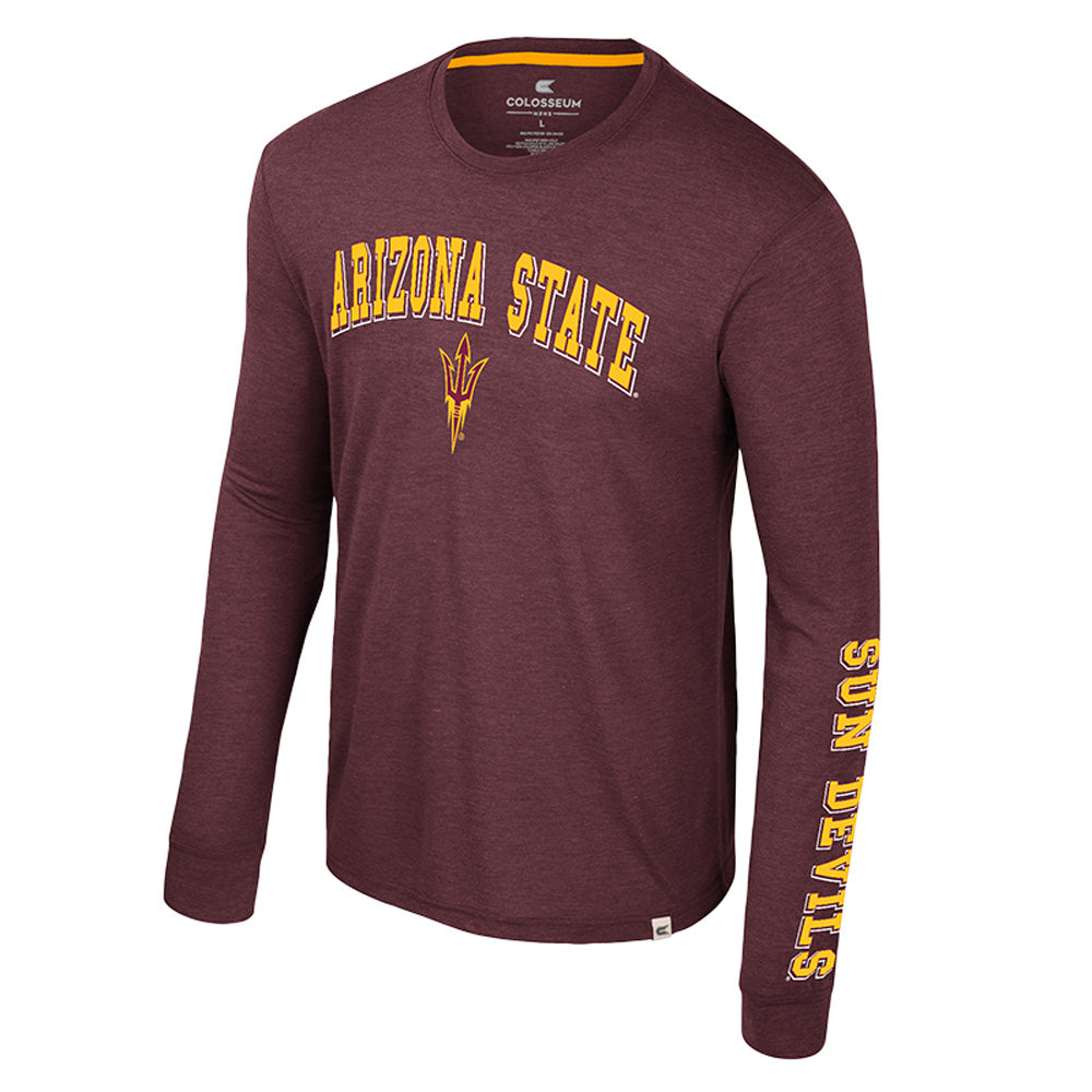 NCAA Arizona State Sun Devils Colosseum Virtual Reality Long Sleeve T-Shirt - Maroon