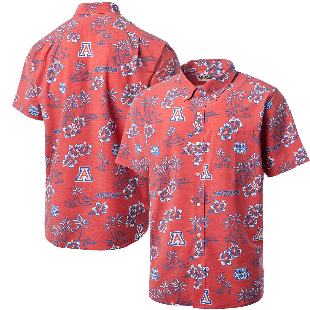 NCAA Arizona Wildcats Reyn Spooner Floral Button Up Shirt - Red