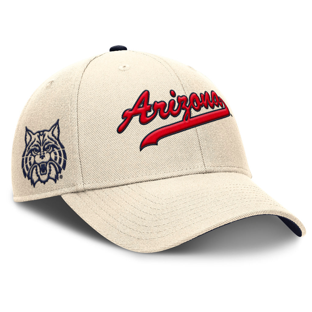 NCAA Arizona Wildcats Nike Script Primetime Snapback Hat - Natural