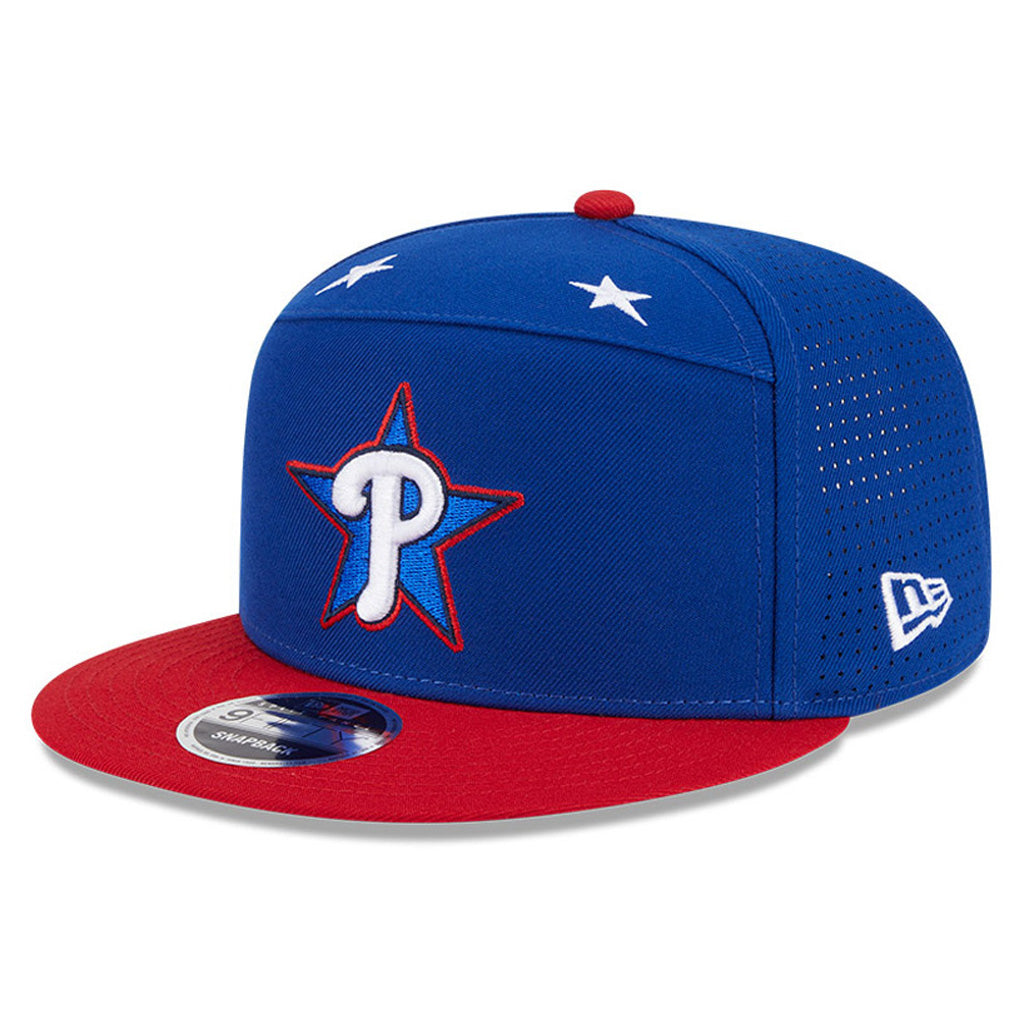 MLB Philadelphia Phillies New Era 2025 All Star Game Workout 9FIFTY Split Panel Snapback Hat - Blue