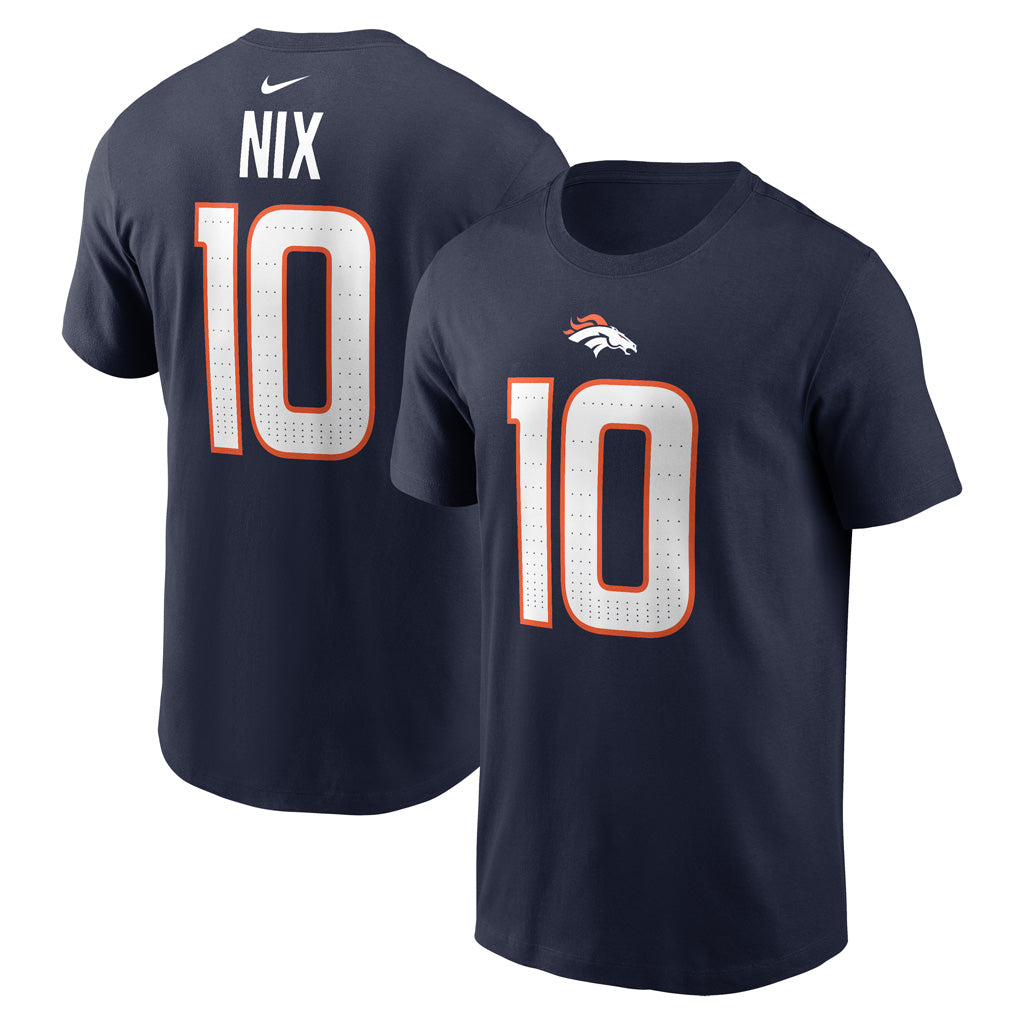 NFL Denver Broncos Bo Nix Nike Name & Number T-Shirt - Navy