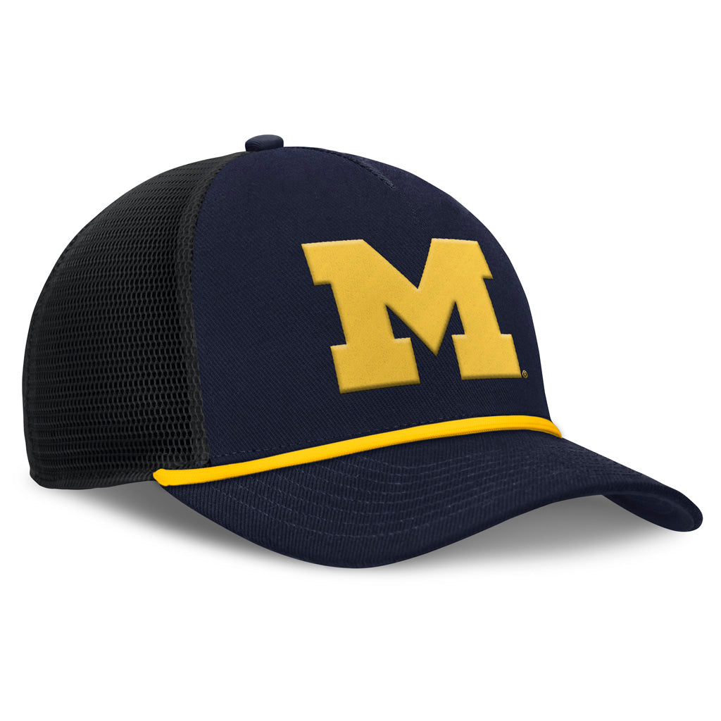 NCAA Michigan Wolverines Nike Primary Logo Snapback Trucker Hat - Navy