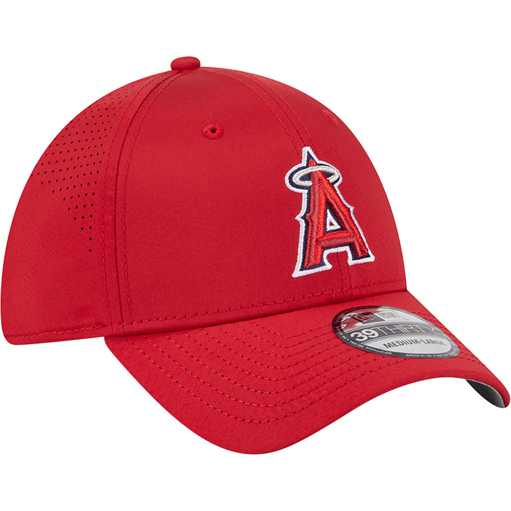 MLB Los Angeles Angels New Era Mid Perf 39THIRTY Flex Fit Hat - Red