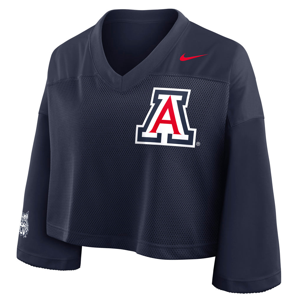 NCAA Arizona Wildcats Women's Nike Crop Jersey Top - Navy
