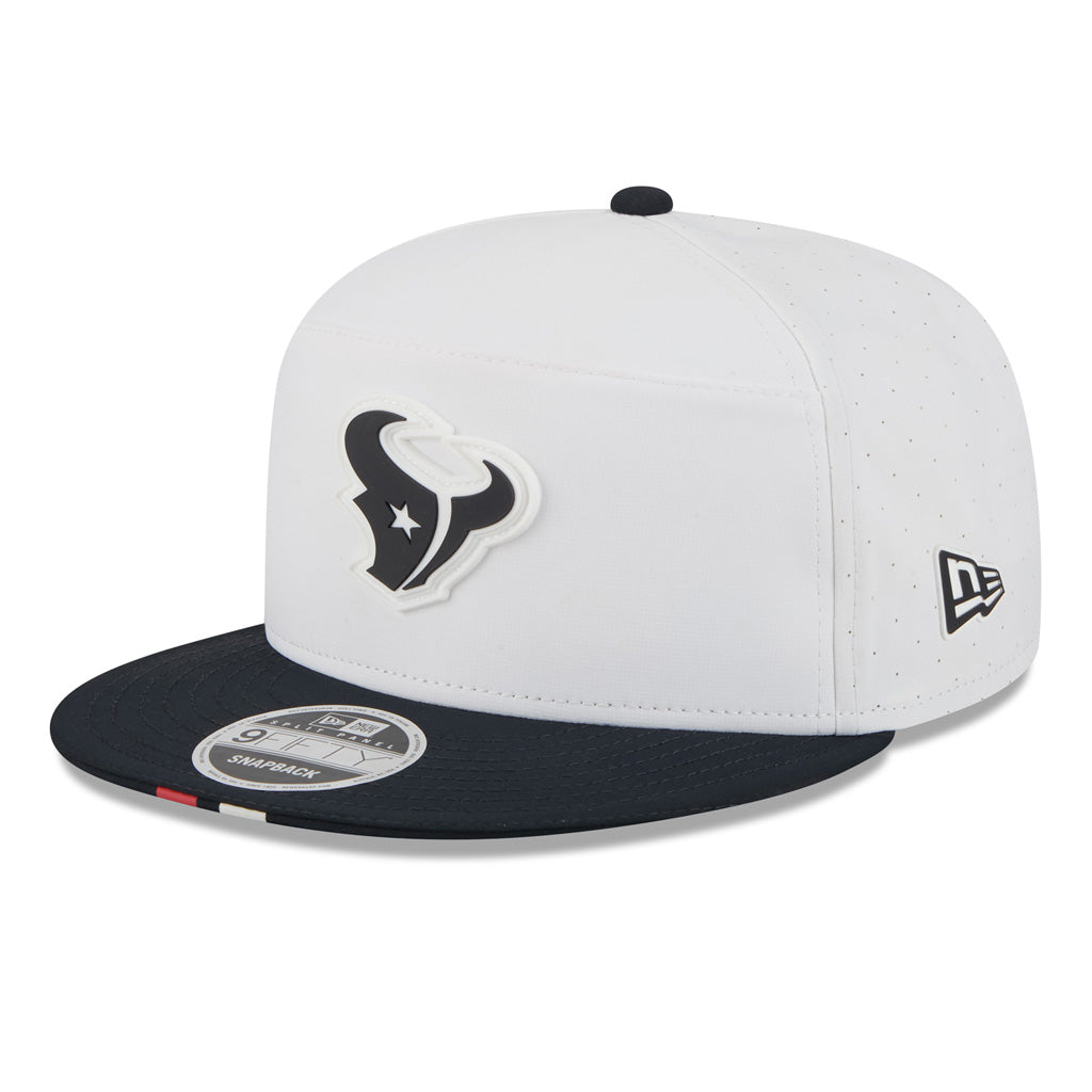 NFL Houston Texans New Era 2025 Training 9FIFTY Split Panel Snapback Hat - White