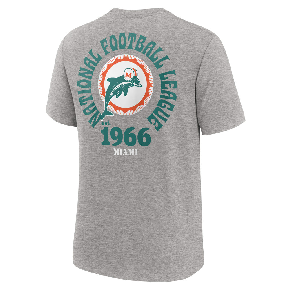NFL Miami Dolphins Nike 2-Hit Tri-Blend T-Shirt - Gray