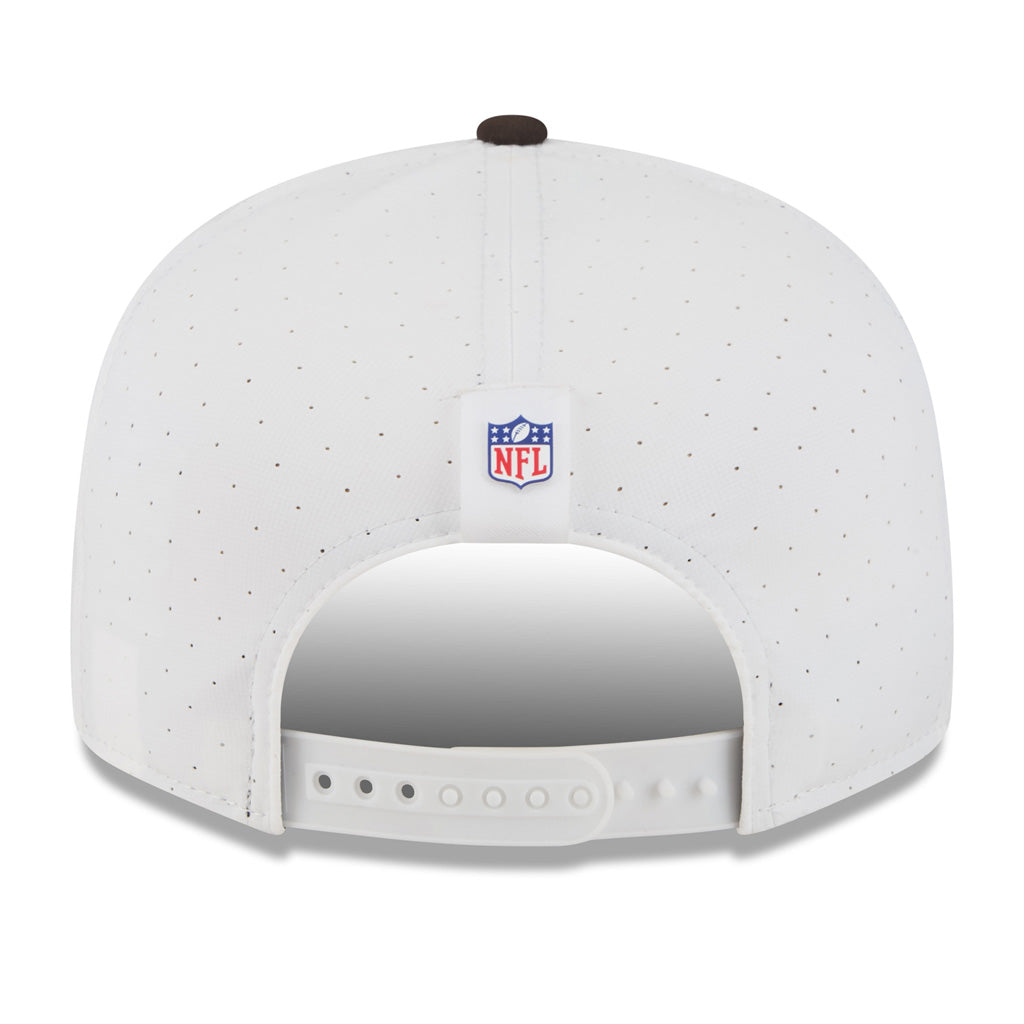 NFL Cleveland Browns New Era 2025 Training 9FIFTY Split Panel Snapback Hat - White