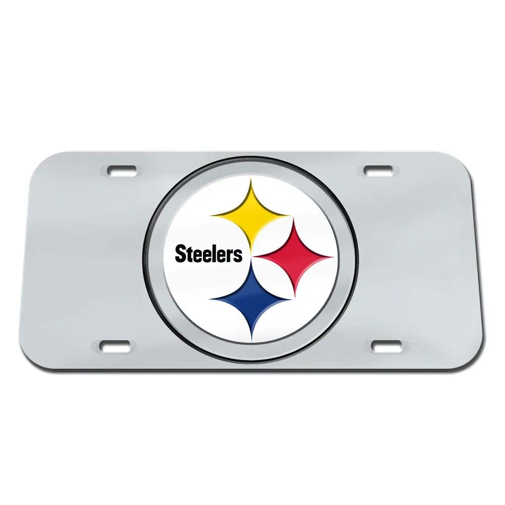 NFL Pittsburgh Steelers Wincraft Silver Acrylic License Plate