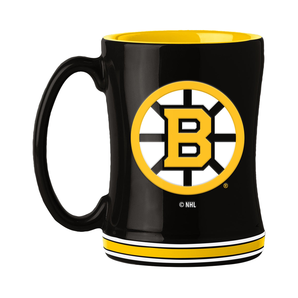 NHL Boston Bruins Logo Brands Relief Mug- Black