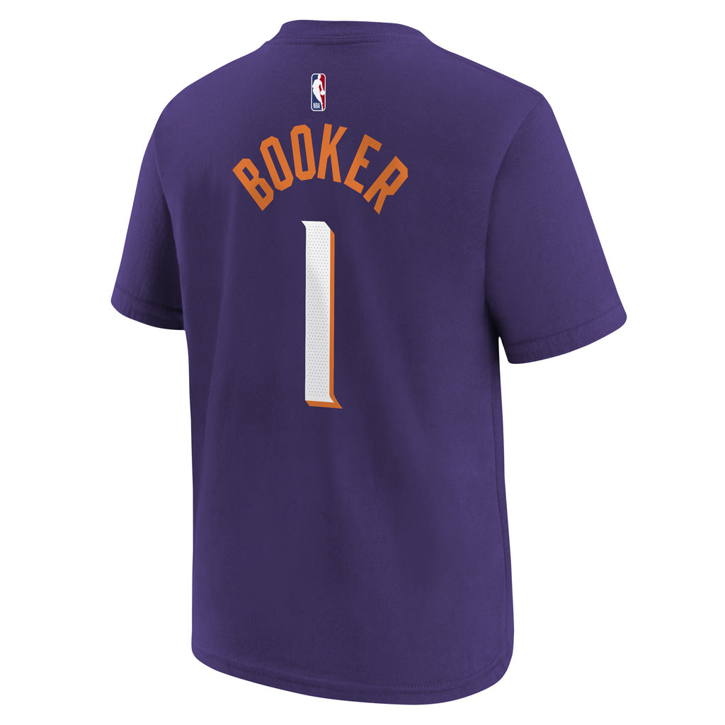 NBA Phoenix Suns Devin Booker Kid Nike Icon Name &amp; Number T-Shirt - Purple