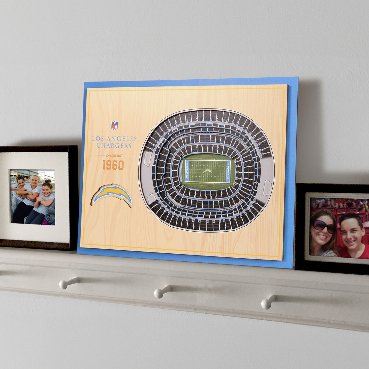 NFL Los Angeles Chargers You the fan 5-Layer Stadium View Wall Art