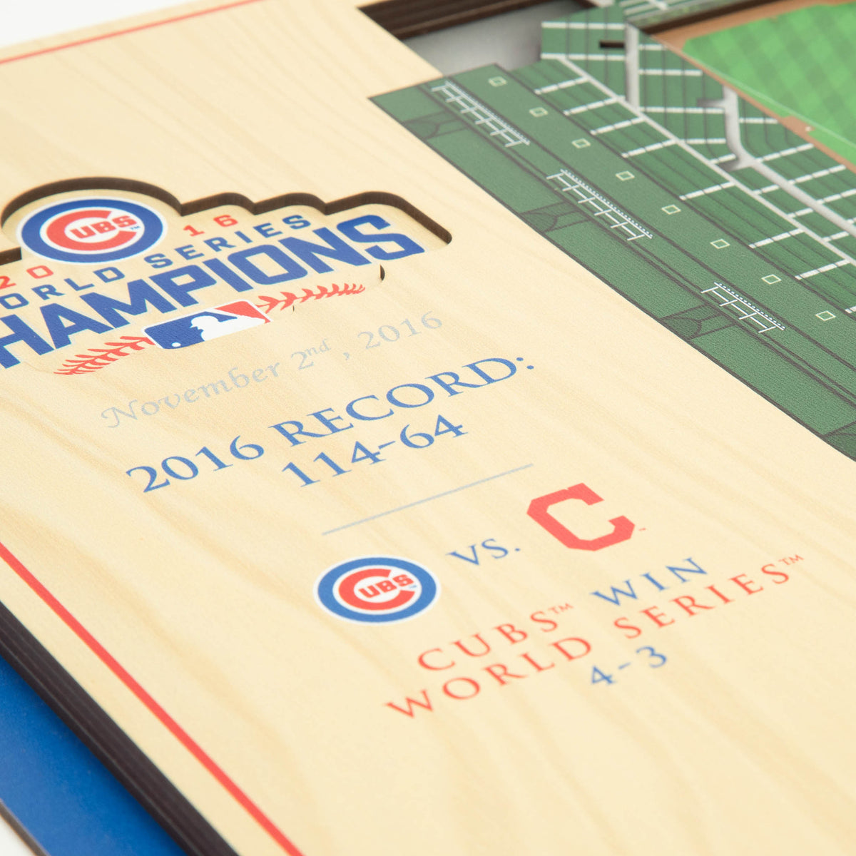 MLB Chicago Cubs You the Fan 2016 World Series 5-Layer 3D Stadium View Wall Art