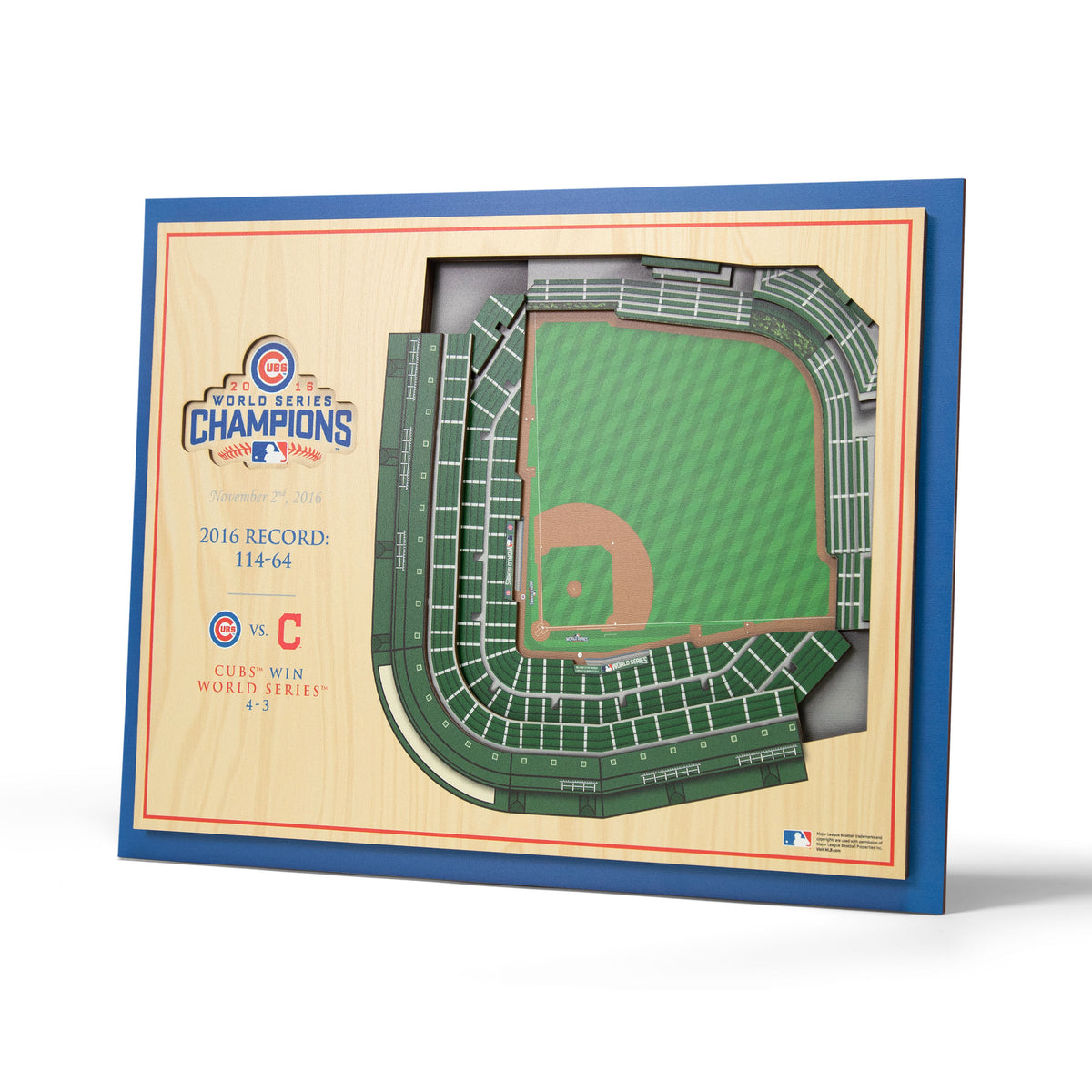 MLB Chicago Cubs You the Fan 2016 World Series 5-Layer 3D Stadium View Wall Art
