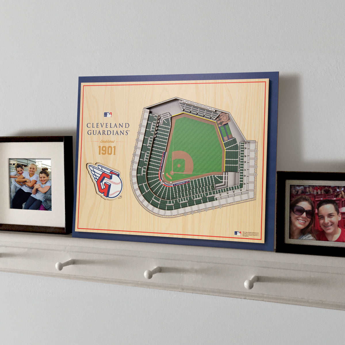 MLB Cleveland Guardians You the Fan 5-Layer 3D Stadium View Wall Art