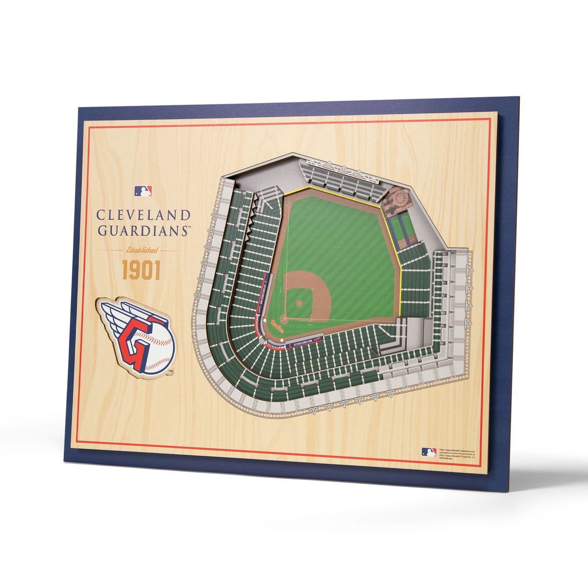 MLB Cleveland Guardians You the Fan 5-Layer 3D Stadium View Wall Art