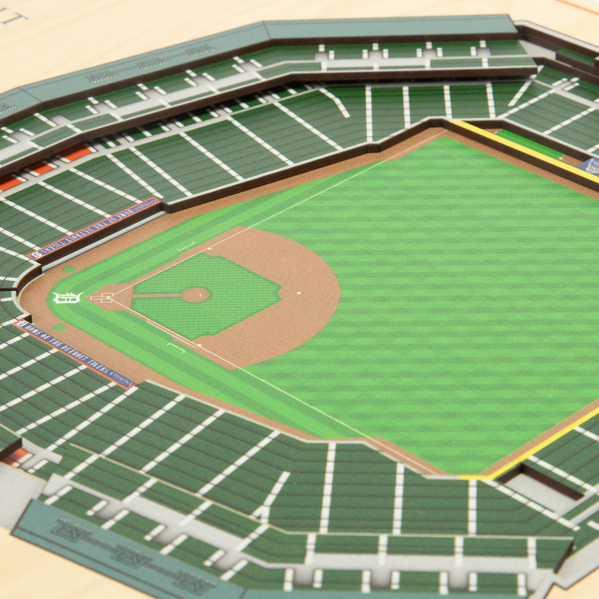 MLB Detroit Tigers You the Fan 5-Layer 3D Stadium View Wall Art