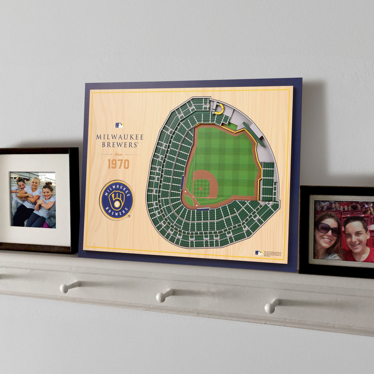 MLB Milwaukee Brewers You the Fan 5-Layer 3D Stadium View Wall Art