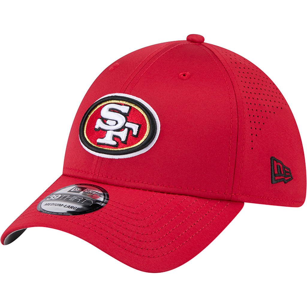 NFL San Francisco 49ers New Era Mid Perf 39THIRTY Flex Fit Hat - Red