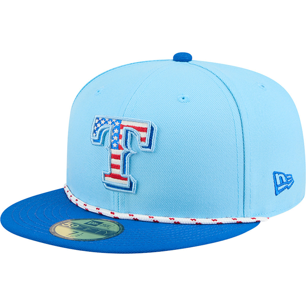 MLB Texas Rangers New Era 2025 4th of July 59FIFTY Fitted Hat - Blue