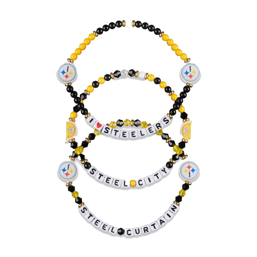 NFL Pittsburgh Steelers FOCO 3-Pack Friendship Bracelet