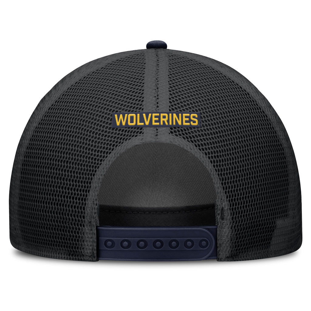 NCAA Michigan Wolverines Nike Primary Logo Snapback Trucker Hat - Navy