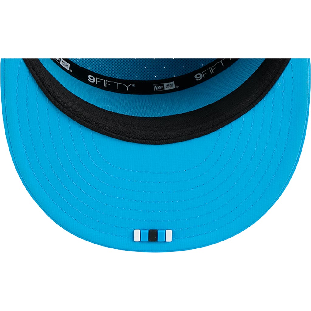 NFL Carolina Panthers New Era 2025 Sideline 9FIFTY Split Panel Snapback Hat - Blue