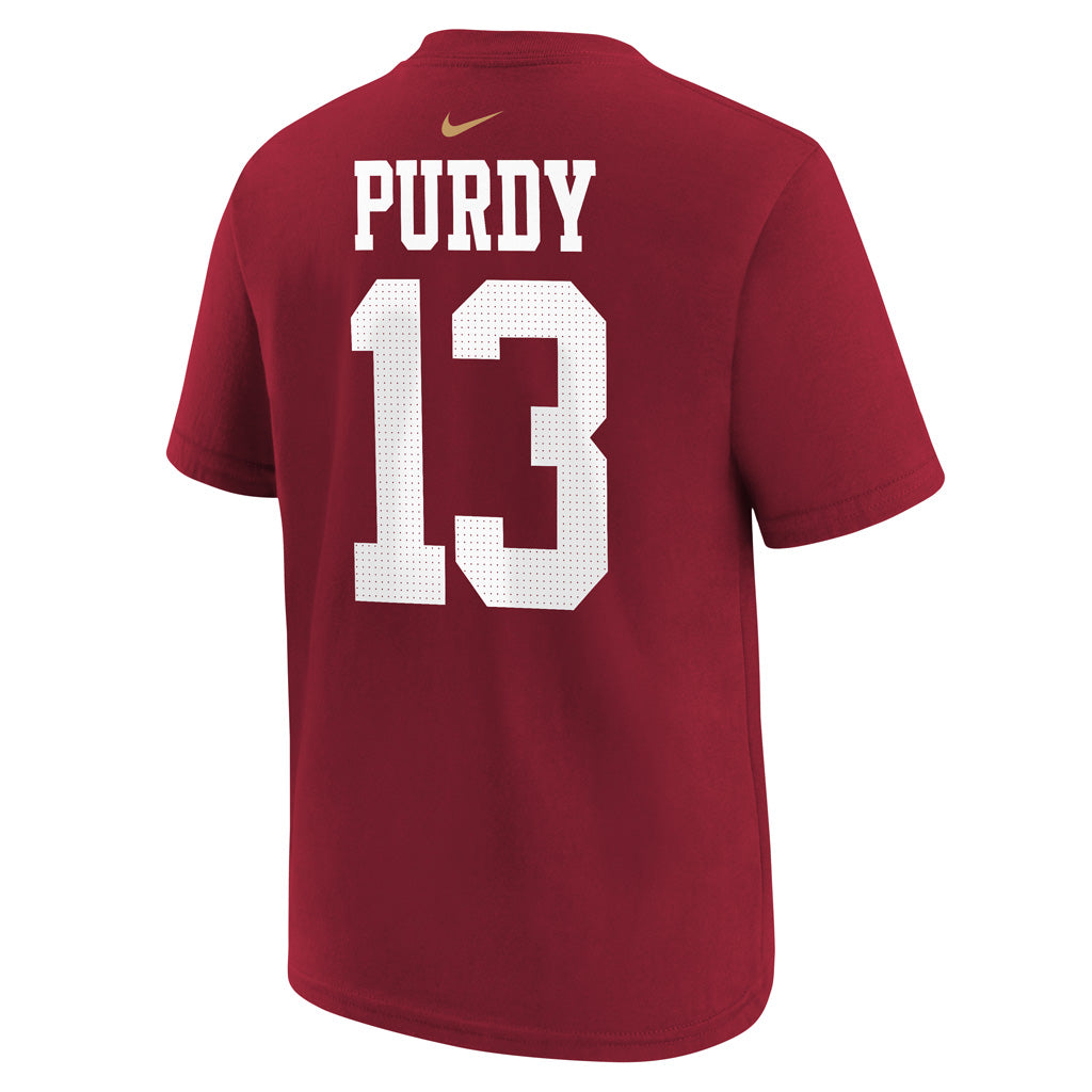 NFL San Francisco 49ers Brock Purdy Youth Nike Name & Number T-Shirt - Red