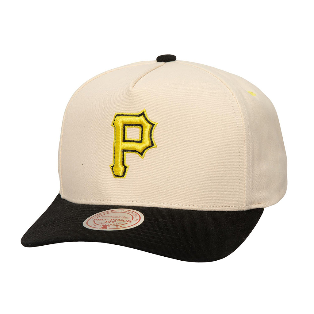 MLB Pittsburgh Pirates Mitchell &amp; Ness Overspray Pro Snapback Hat - Cream