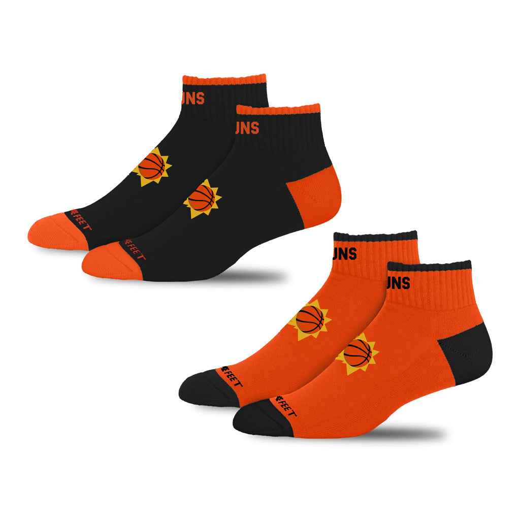 NBA Phoenix Suns For Bare Feet Front & Center 2-Pack Socks - Black & Orange