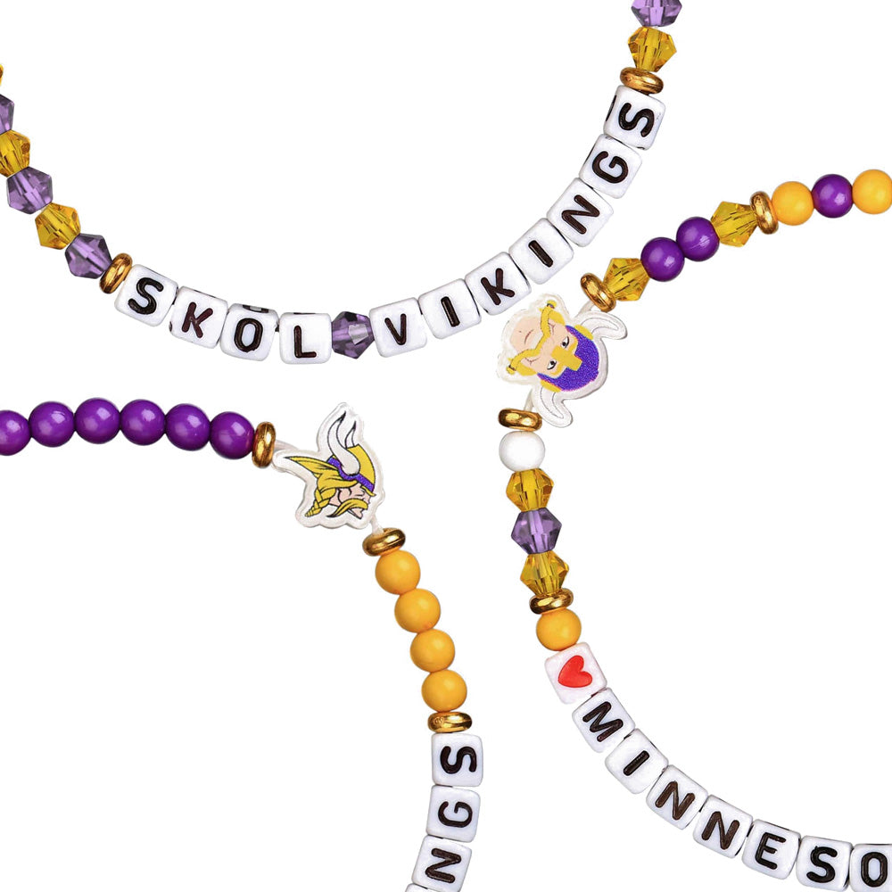NFL Minnesota Vikings FOCO 3-Pack Friendship Bracelet