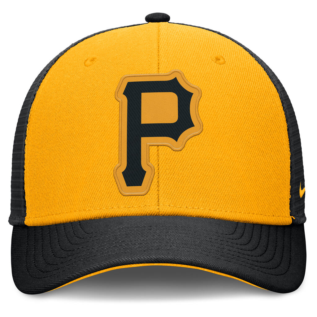 MLB Pittsburgh Pirates Nike Two-Tone Tonal Logo Trucker Snapback Hat - Yellow