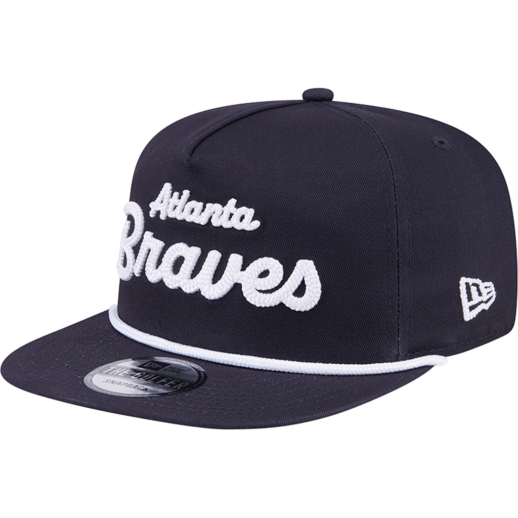MLB Atlanta Braves New Era Team Text Golfer Snapback Hat - Navy