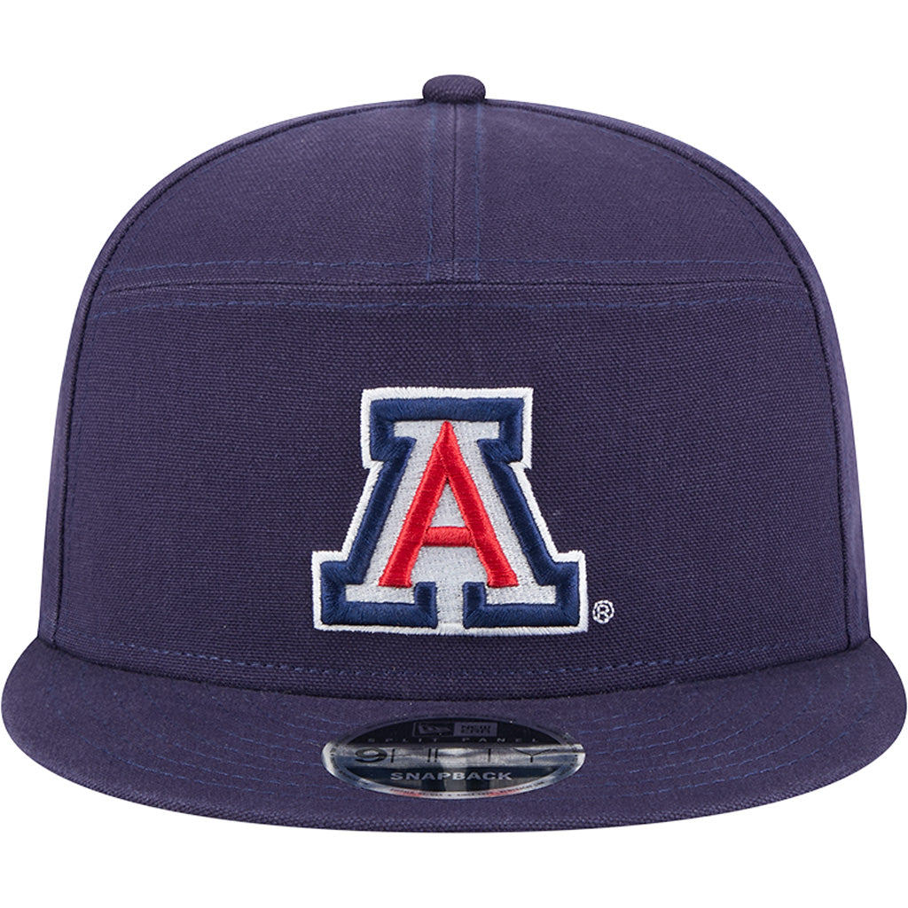 NCAA Arizona Wildcats Cotton Canvas 9FIFTY Split Panel Snapback Hat - Navy