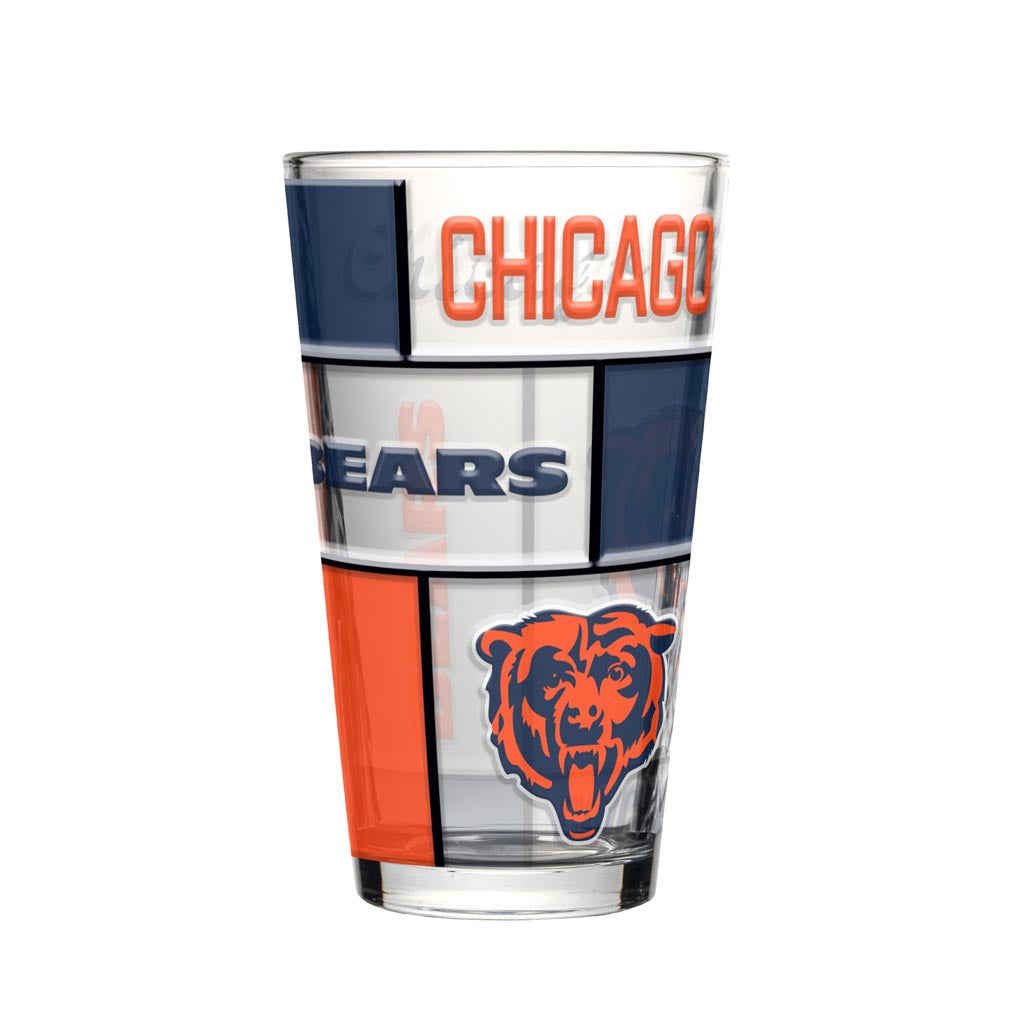 NFL Chicago Bears Logo Brands 16oz Quilted Pint Glass - Navy
