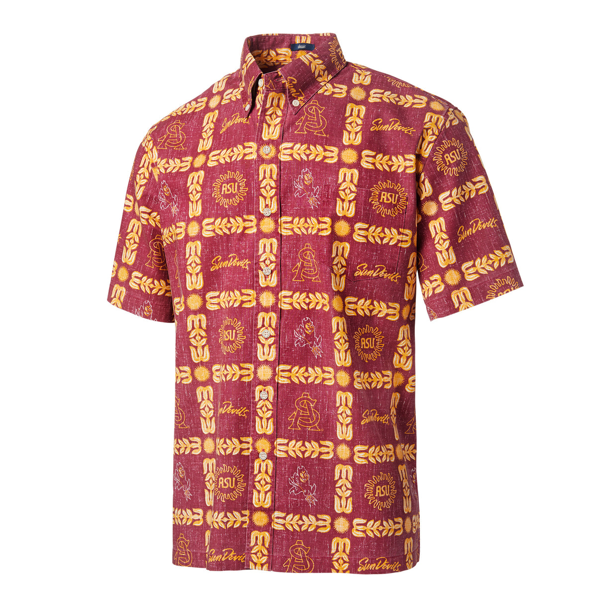NCAA Arizona State Sun Devils Reyn Spooner Floral Button Up Shirt - Maroon