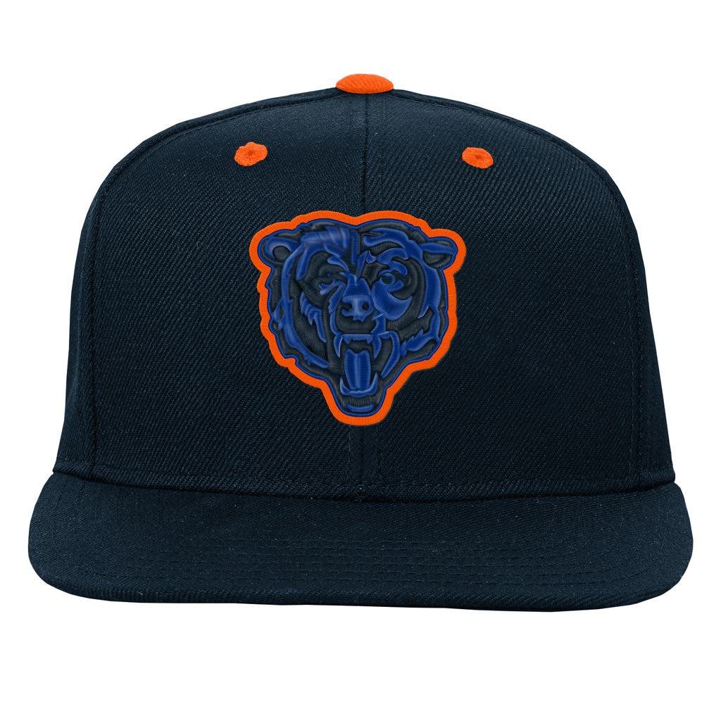 NFL Chicago Bears Youth Outerstuff Team Color Pop Flatbrim Adjustable Snapback Hat - Navy