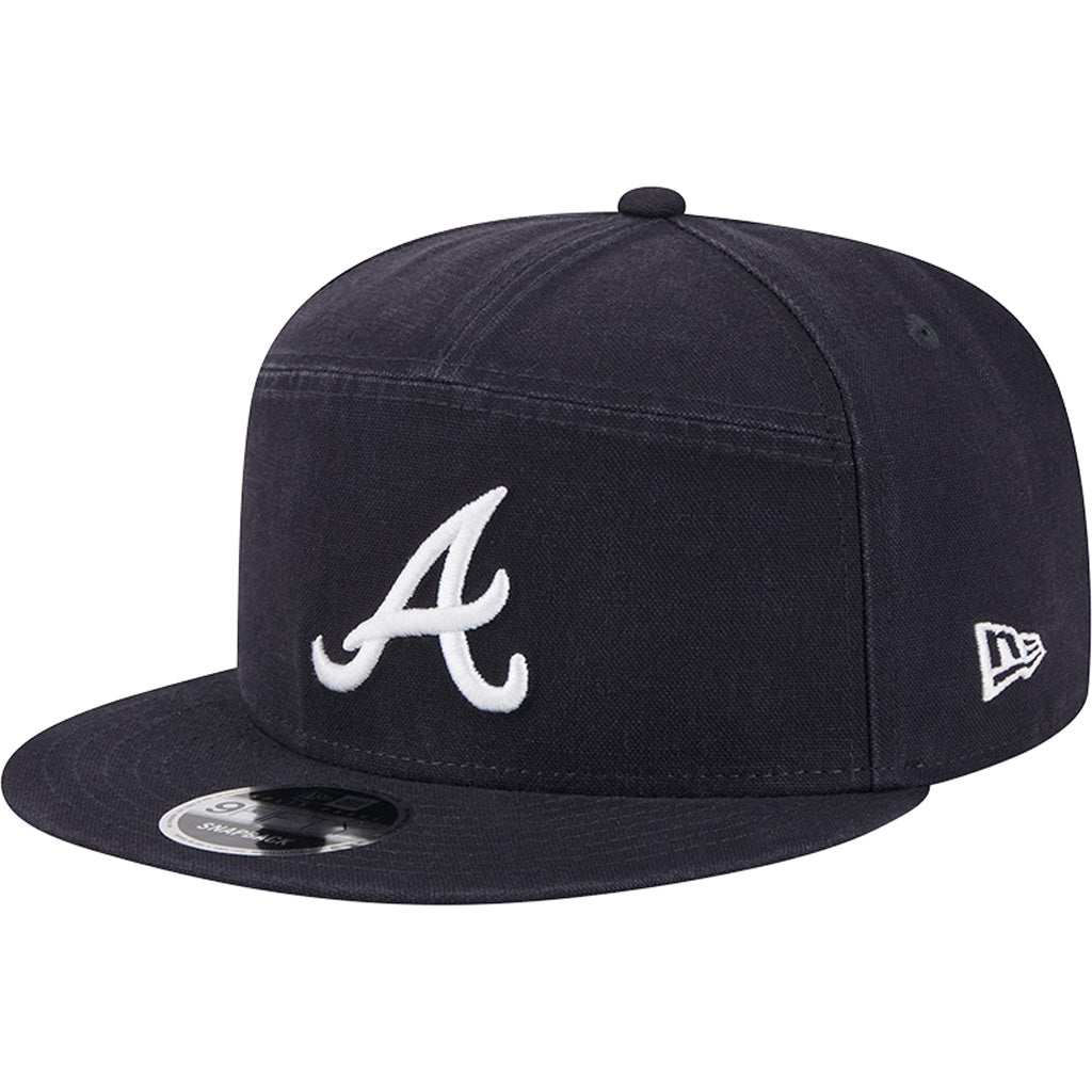 MLB Atlanta Braves Cotton Canvas 9FIFTY Split Panel Snapback Hat - Navy