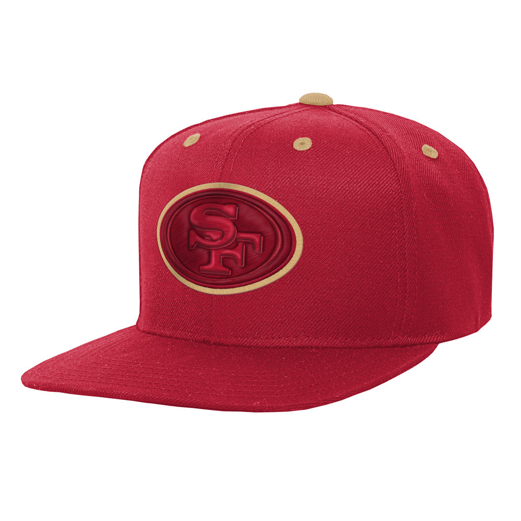NFL San Francisco 49ers Youth Outerstuff Team Color Pop Flatbrim Adjustable Snapback Hat - Red