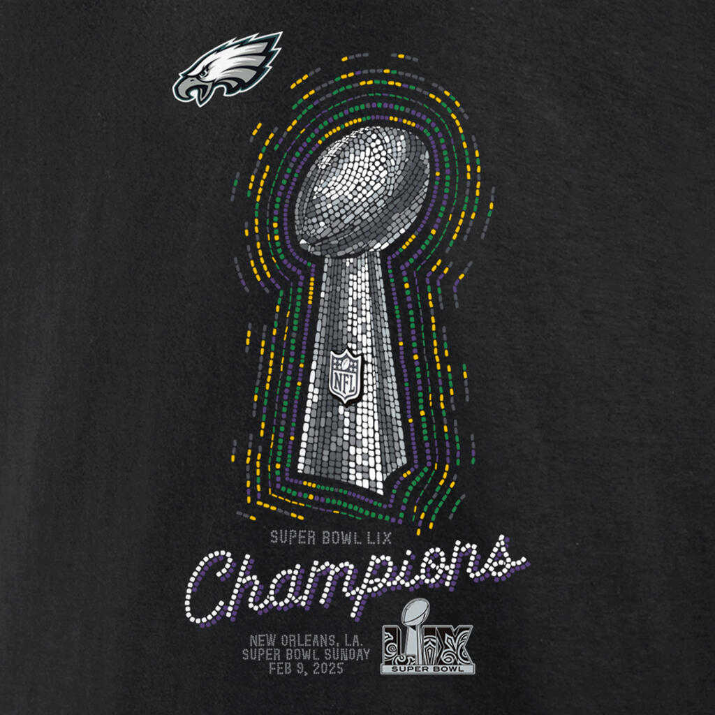 NFL Super Bowl LIX Philadelphia Eagles Nike Champions Trophy T-Shirt - Black