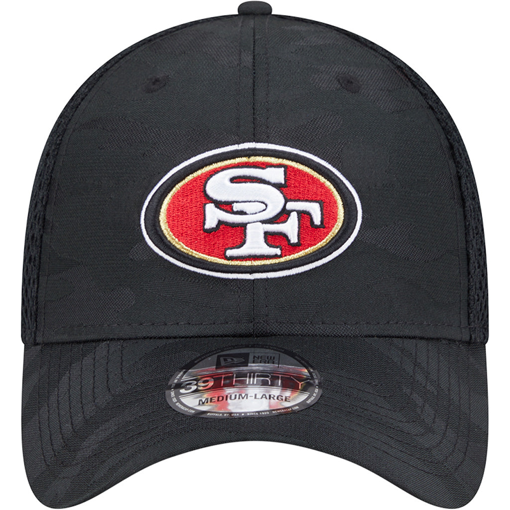 NFL San Francisco 49ers New Era Black Camo 39THIRTY Flex Fit Hat - Black